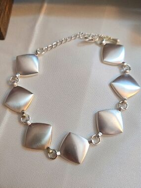 Silver Tone Geometric Link Bracelet - Women Jewelry